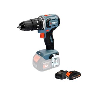 SENIX - X2 Hammer Drill Kit: 13mm Hammer Drill, 18V 4Ah Battery, 4A Charger + drill bits