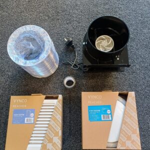 VYNCO 150MM FAN KIT IN-LINE 3M DUCT, INT/EXT GRILLE & TAPE (VA150K)