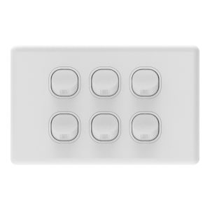 6 GANG SWITCH WHITE