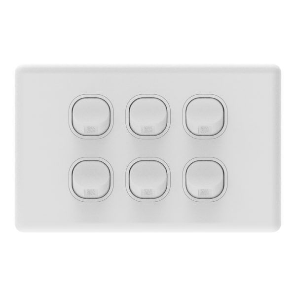 6 GANG SWITCH WHITE