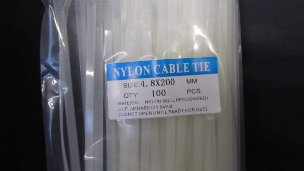 CABLE TIE WHITE 200x4.6MM