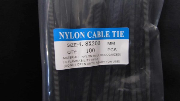 CABLE TIE BLACK 200x4.6MM