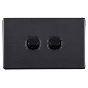 2 GANG SWITCH  MATT BLACK