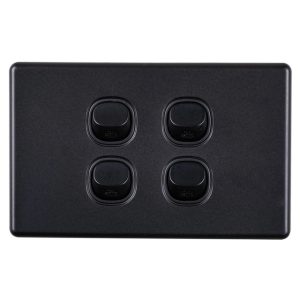 4 GANG SWITCH MATT BLACK