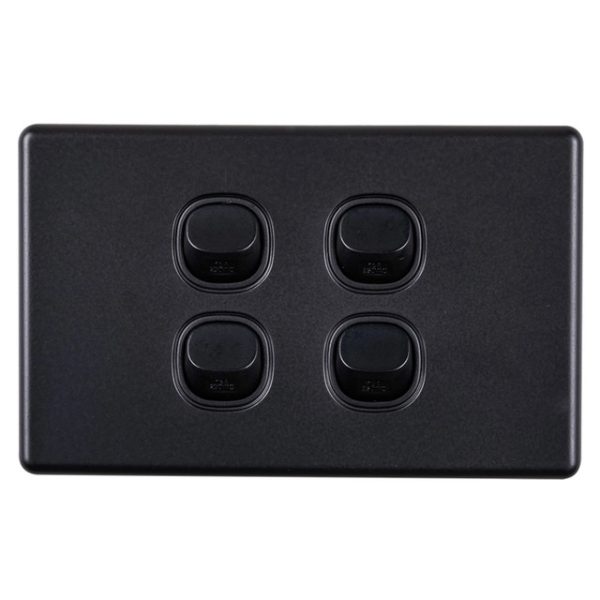4 GANG SWITCH MATT BLACK