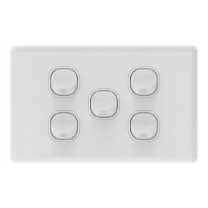 5 GANG SWITCH WHITE