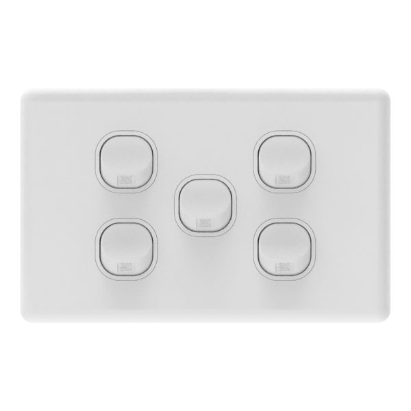 5 GANG SWITCH WHITE