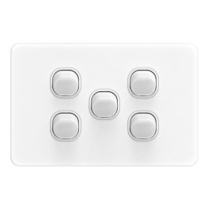 5 GANG SWITCH WHITE