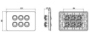 6 GANG SWITCH WHITE - Image 4