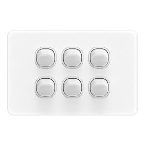 6 GANG SWITCH WHITE