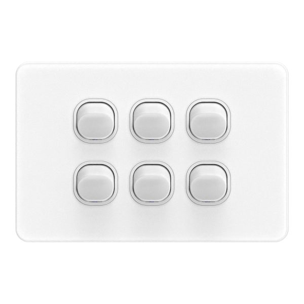 6 GANG SWITCH WHITE