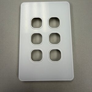 6 GANG PLATE WHITE