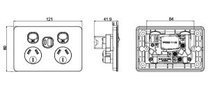 DOUBLE POWERPOINT HORIZONTAL WITH DOUBLE USB WHITE - Image 4