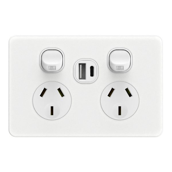 DOUBLE POWERPOINT HORIZONTAL WITH USB + TYPE C