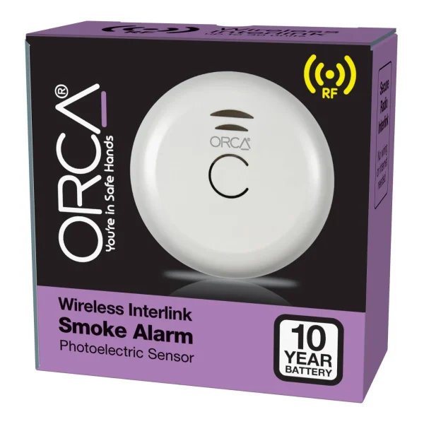ORCA WIRELESS INTERLINK SMOKE ALARM WHITE 0M866S-10RF