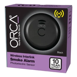 ORCA WIRELESS INTERLINK SMOKE ALARM BLACK 0M866SB-10RF