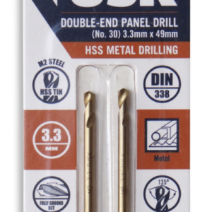 TUSK 3.3MMX39 METAL DRILL DOUBLE ENDED BIT