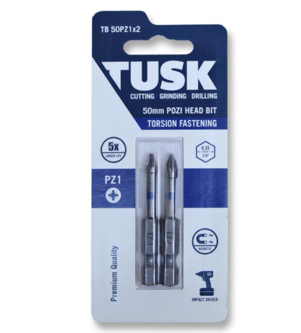 TORSION PZ#1 BIT 50MM 2PK - RH Electrical Suppliers