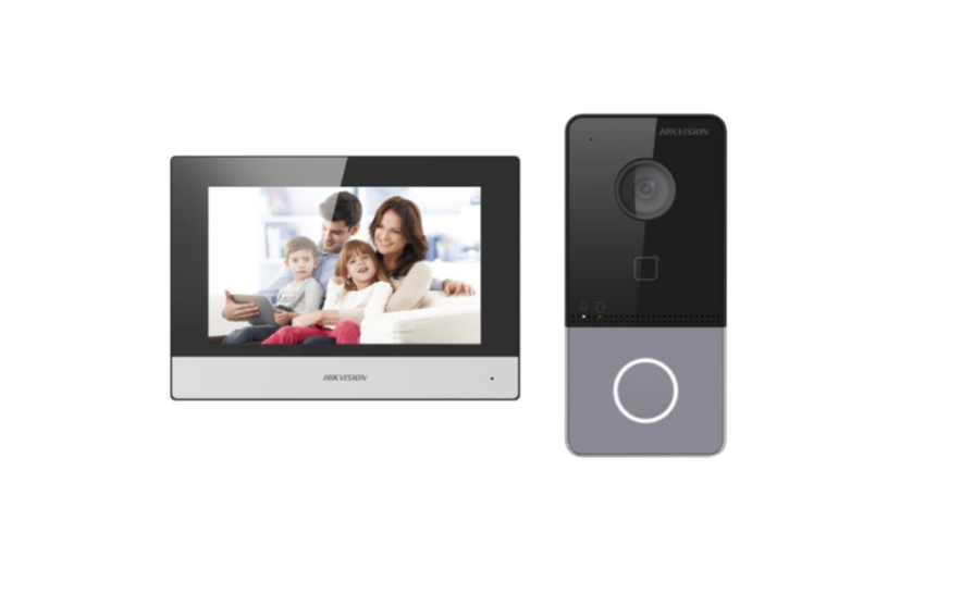 Hikvision IP Video Intercom Kit - 1x DS-KV6113-WPE1 Outdoor Station + 1x DS-KH6320-WTE1 7“ Indoor Touchscreen Monitor DS-KIS603-P(C) - Image 2