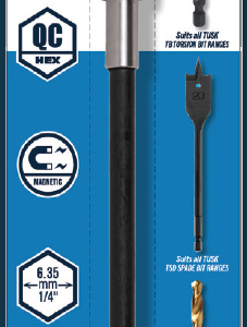 QC 1/4 Hex bit extension 300MM