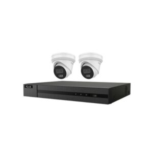 HiLook 4ch POE NVR 1TB cw 2 T262HMU Turrets, 8MP/6MP fixed turret network cameras 1TB pre-installed HDD