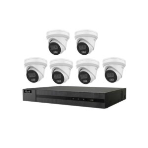 HiLook 8ch POE NVR 4TB cw 6 T262HMU  Turrets- 6* 6MP fixed turret network cameras(IPC-T262H-MU 2.8mm) 4TB pre-installed HDD